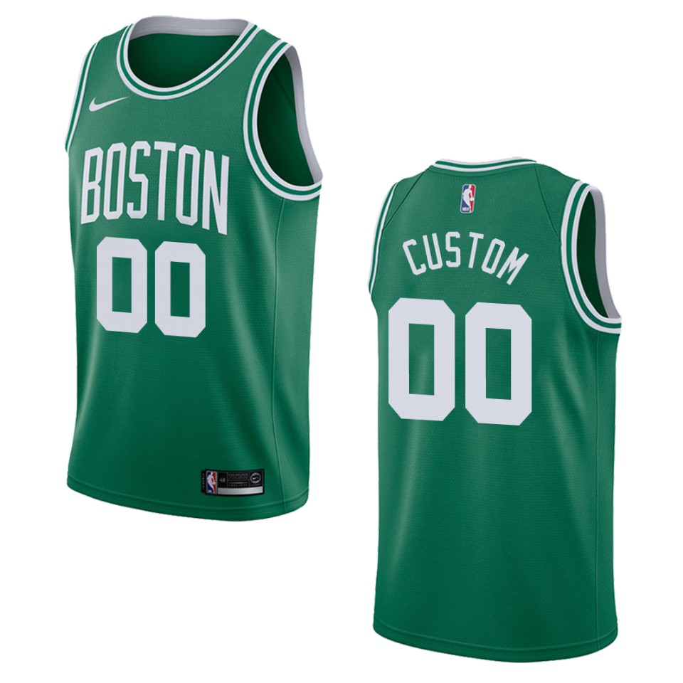 Men's Boston Celtics Custom #00 Swingman Icon Green Jersey 2401BFSZ